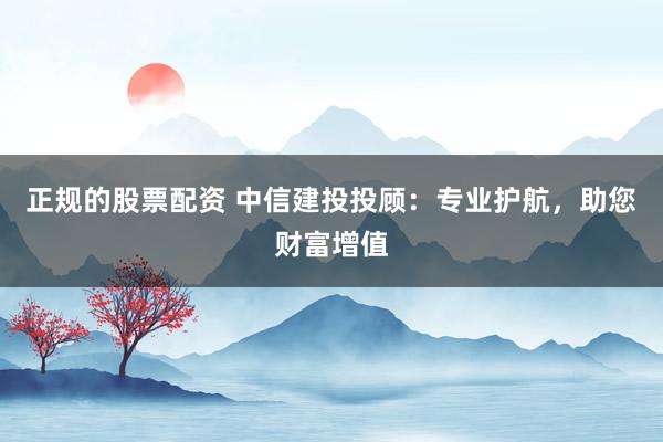 正规的股票配资 中信建投投顾：专业护航，助您财富增值