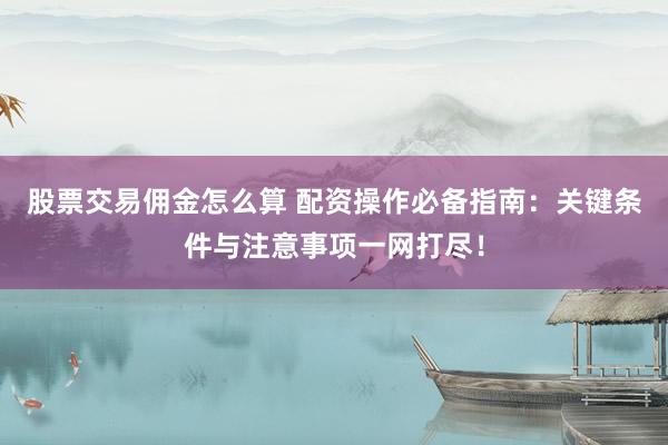 股票交易佣金怎么算 配资操作必备指南：关键条件与注意事项一网打尽！
