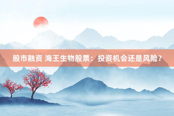 股市融资 海王生物股票：投资机会还是风险？