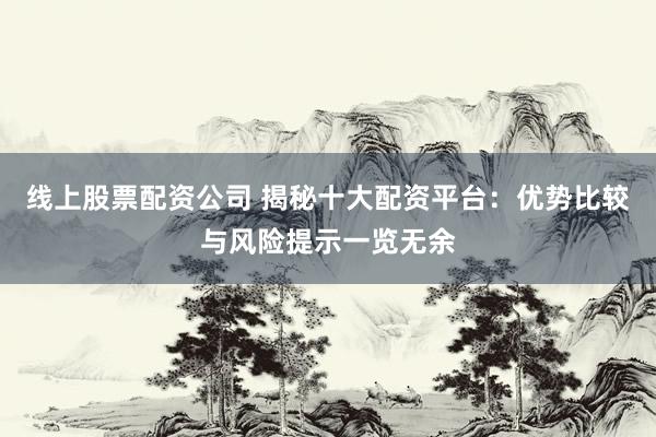 线上股票配资公司 揭秘十大配资平台：优势比较与风险提示一览无余