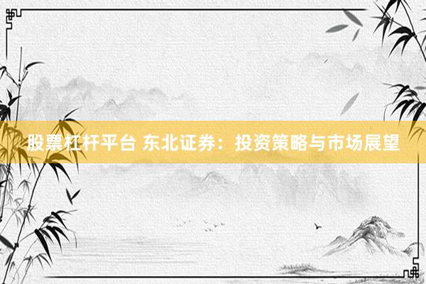 股票杠杆平台 东北证券：投资策略与市场展望