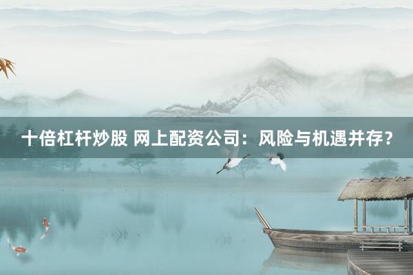 十倍杠杆炒股 网上配资公司：风险与机遇并存？