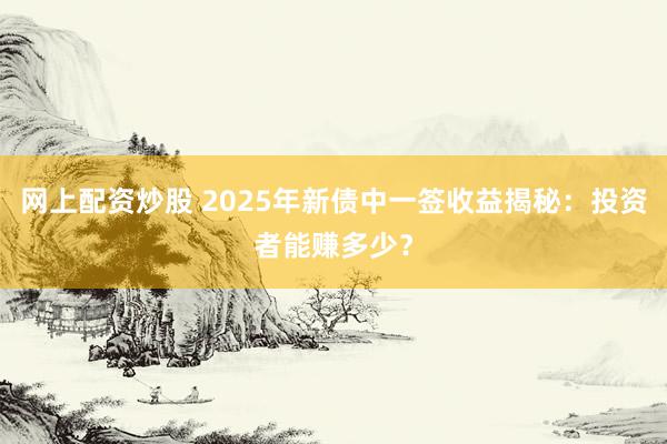 网上配资炒股 2025年新债中一签收益揭秘:投资者能赚多少?