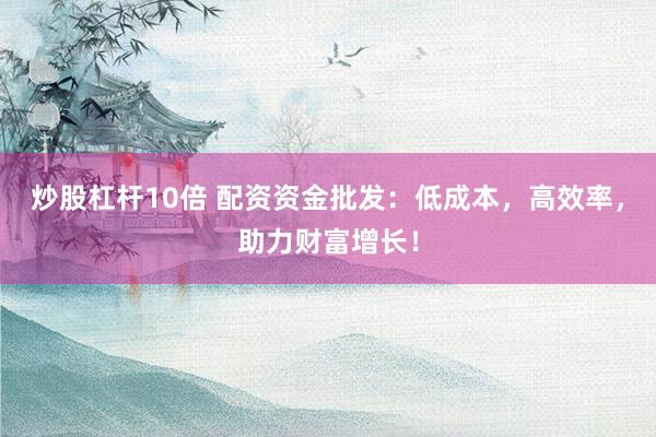 炒股杠杆10倍 配资资金批发：低成本，高效率，助力财富增长！