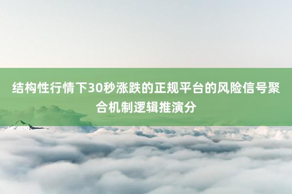 结构性行情下30秒涨跌的正规平台的风险信号聚合机制逻辑推演分