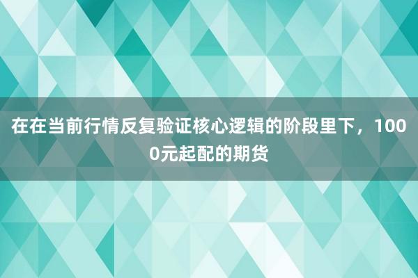 在在当前行情反复验证核心逻辑的阶段里下，1000元起配的期货
