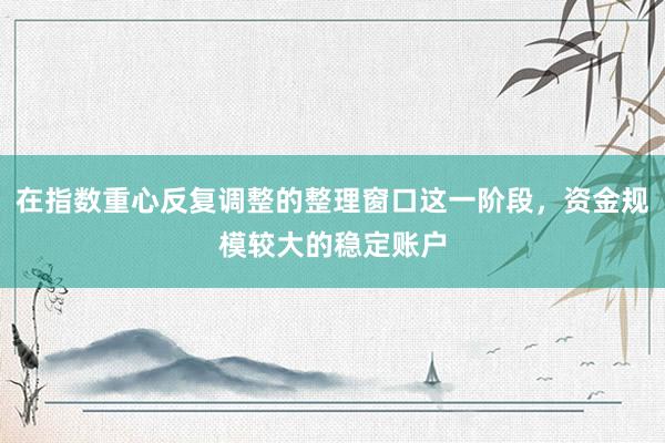 在指数重心反复调整的整理窗口这一阶段,资金规模较大的稳定账户